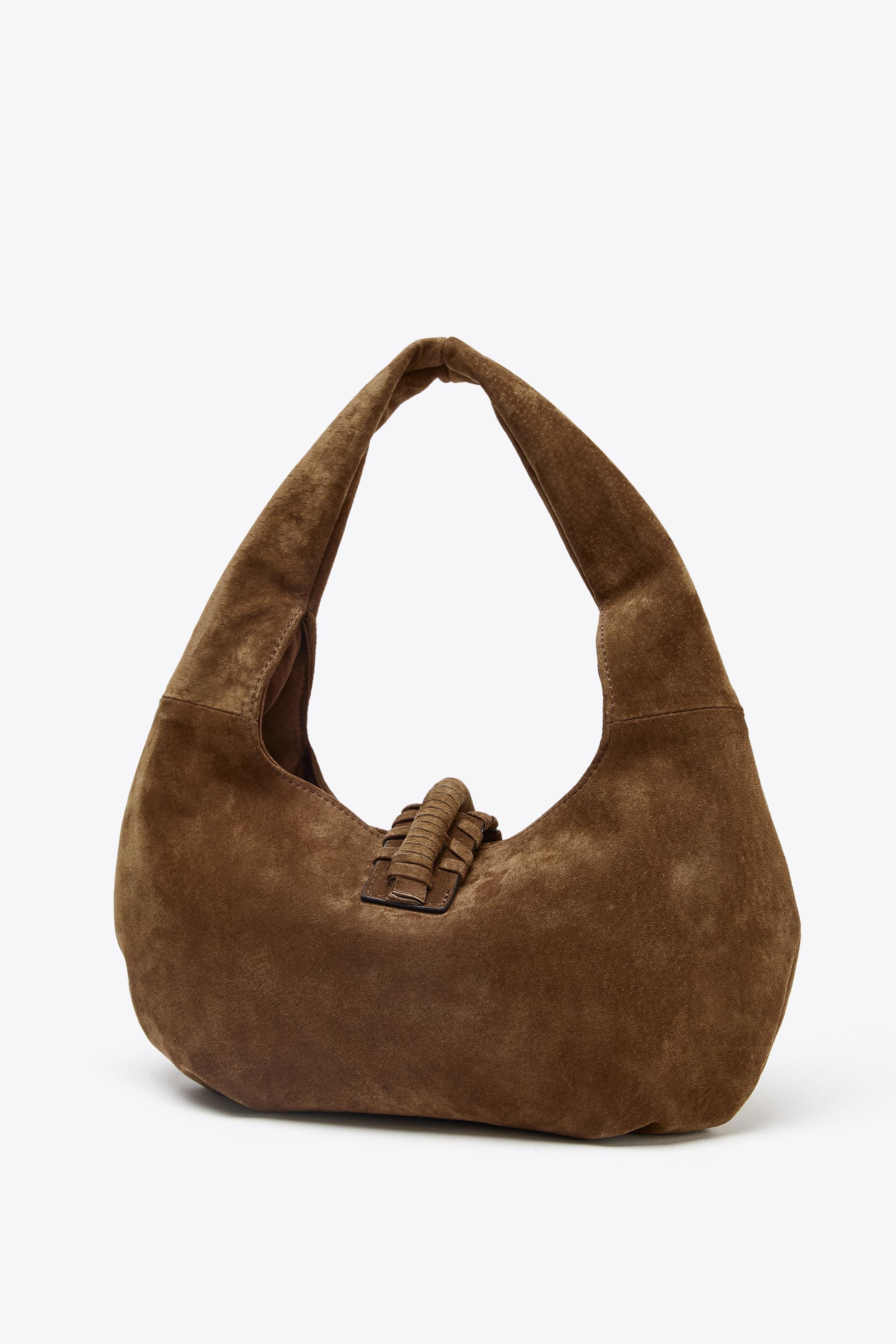 SAC PORTÉ ÉPAULE À FRANGES EN CROÛTE DE CUIR