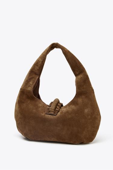 FRINGED SPLIT SUEDE SHOULDER BAG - Chocolate by Zara - Image 4