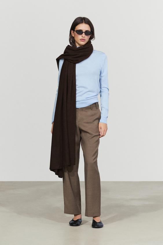 Zara 100% Cashmere Scarf - Brown - Image 0