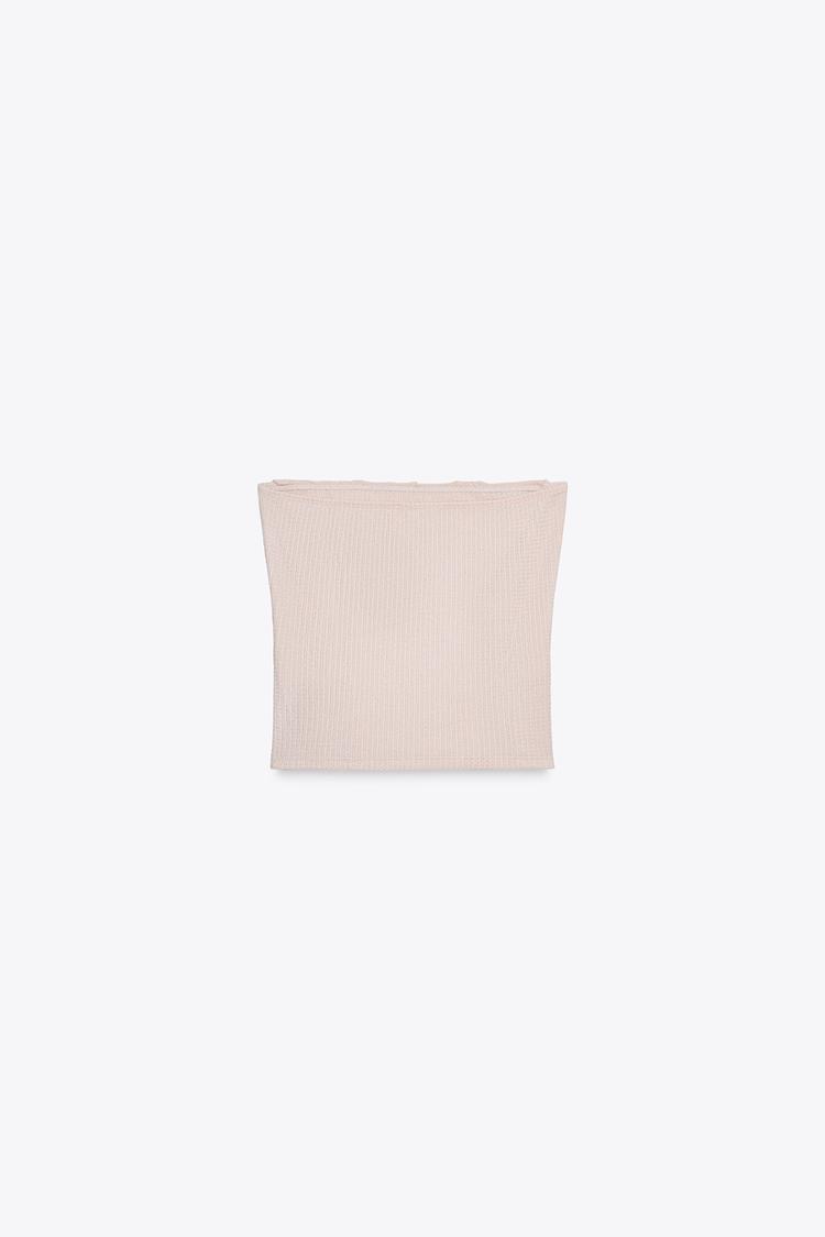 STRAPLESS TOP WITH RUFFLES