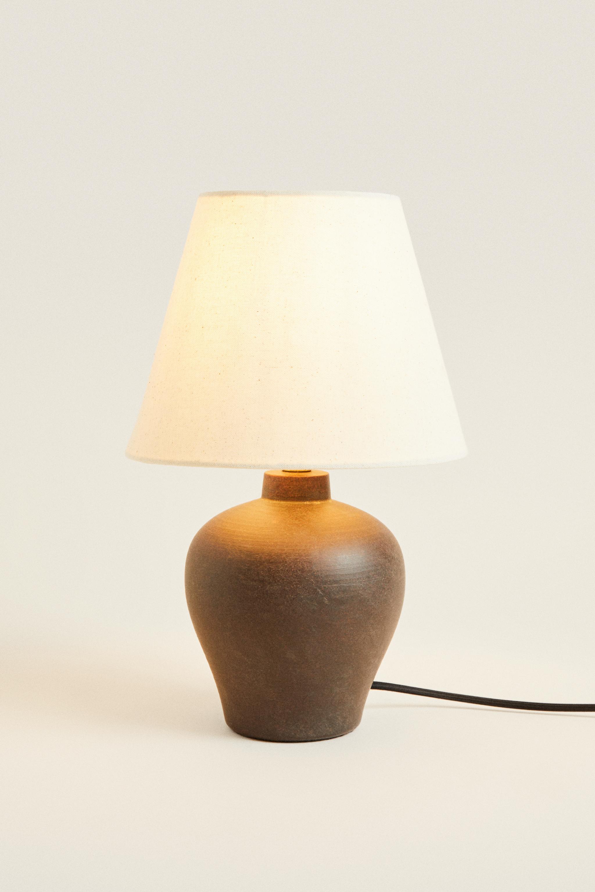 Zara Palm Lamp with Shade - Antique Brass + Black – Greenslades