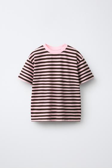 STRIPED PRINT T-SHIRT - Pink by Zara