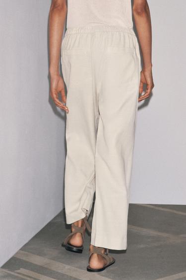 ZW COLLECTION JOGGER TROUSERS - Ecru by Zara - Image 2