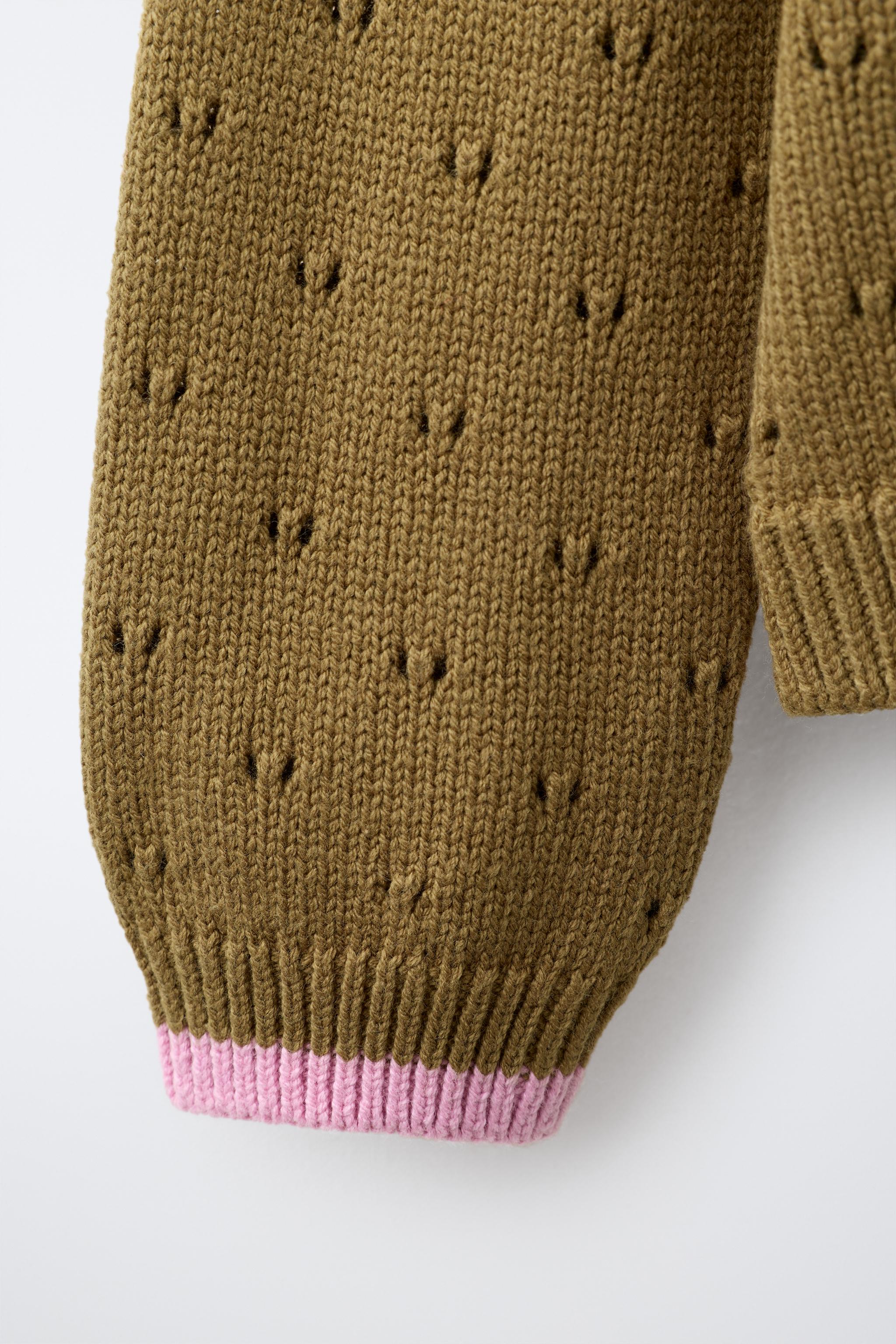 Детские свитеры Zara CONTRAST KNIT POLO — фото 4