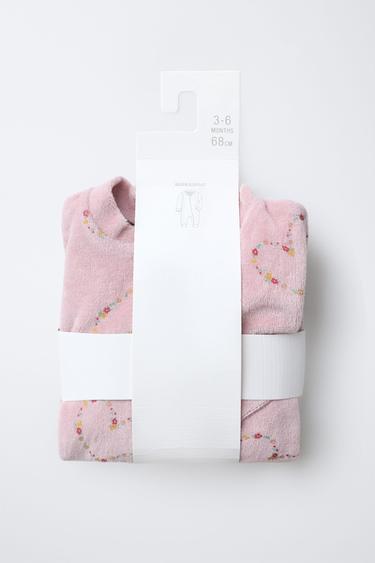 PYJAMA EN VELOURS CŒURS ET FLEURS - Rose poudré de Zara - Image 4