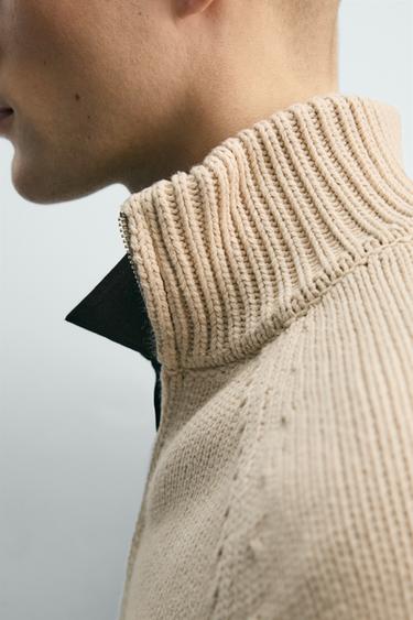 WASHED TEXTURED KNIT CARDIGAN - Ecru by Zara - Image 5