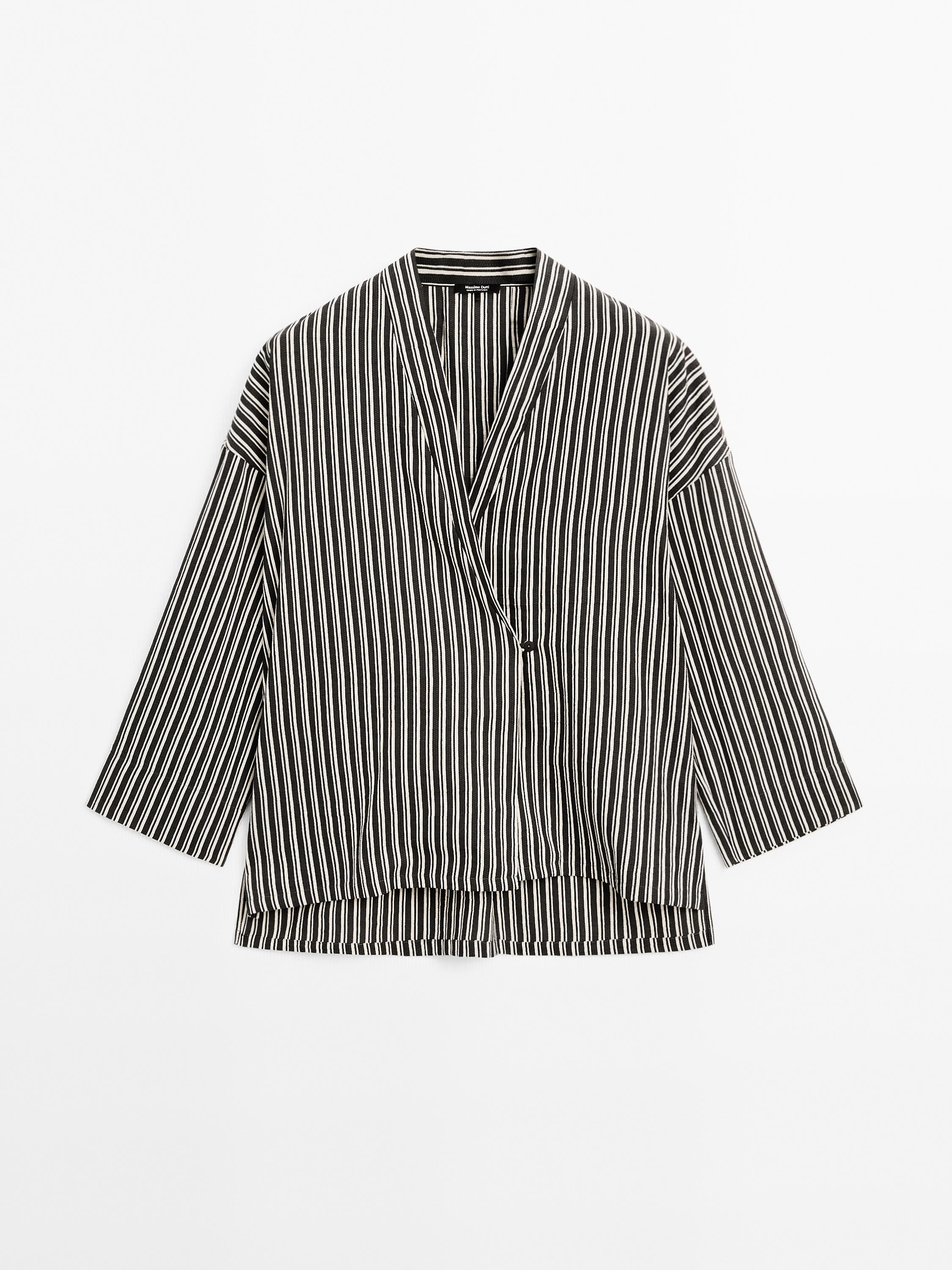 Kimono coton à rayures