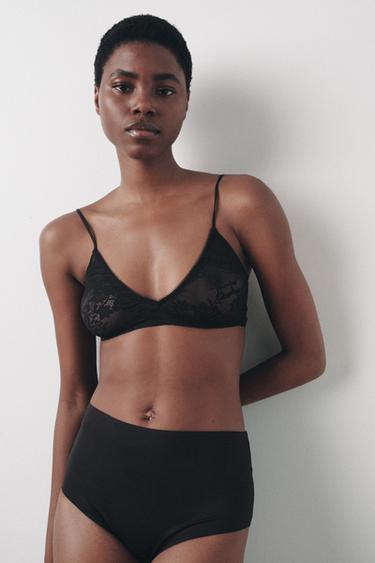 BRALETTE BODY SHAPE IN PIZZO - Nero di Zara