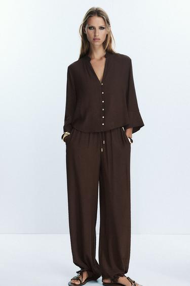 БЛУЗА BAMBULA — КОРИЧНЕВЫЙ от Zara