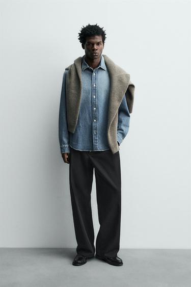 RELAXED FIT DENIM SHIRT - Mid-blue by Zara - Image 0