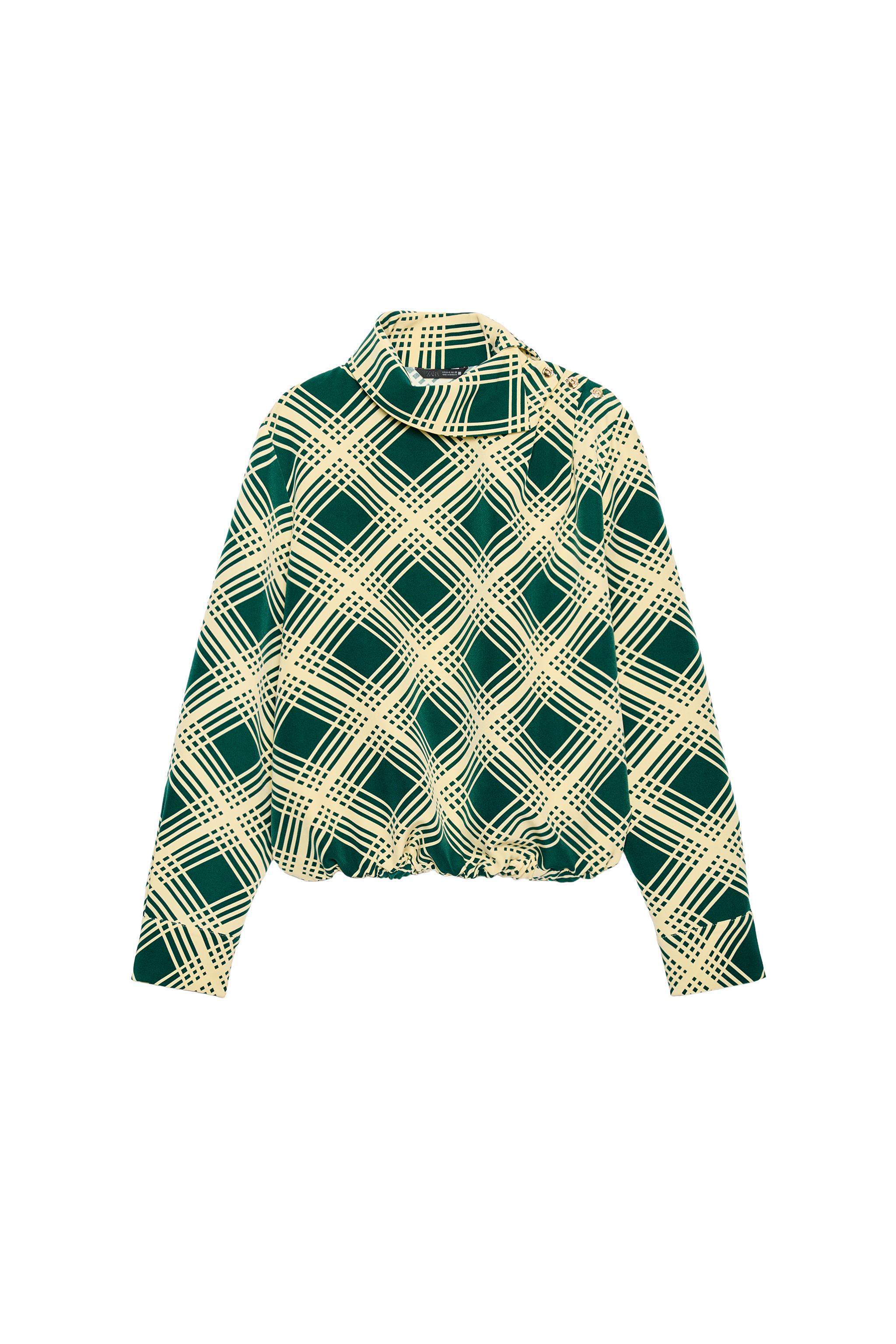 BLUSA CUADROS BOTONES HOMBRO