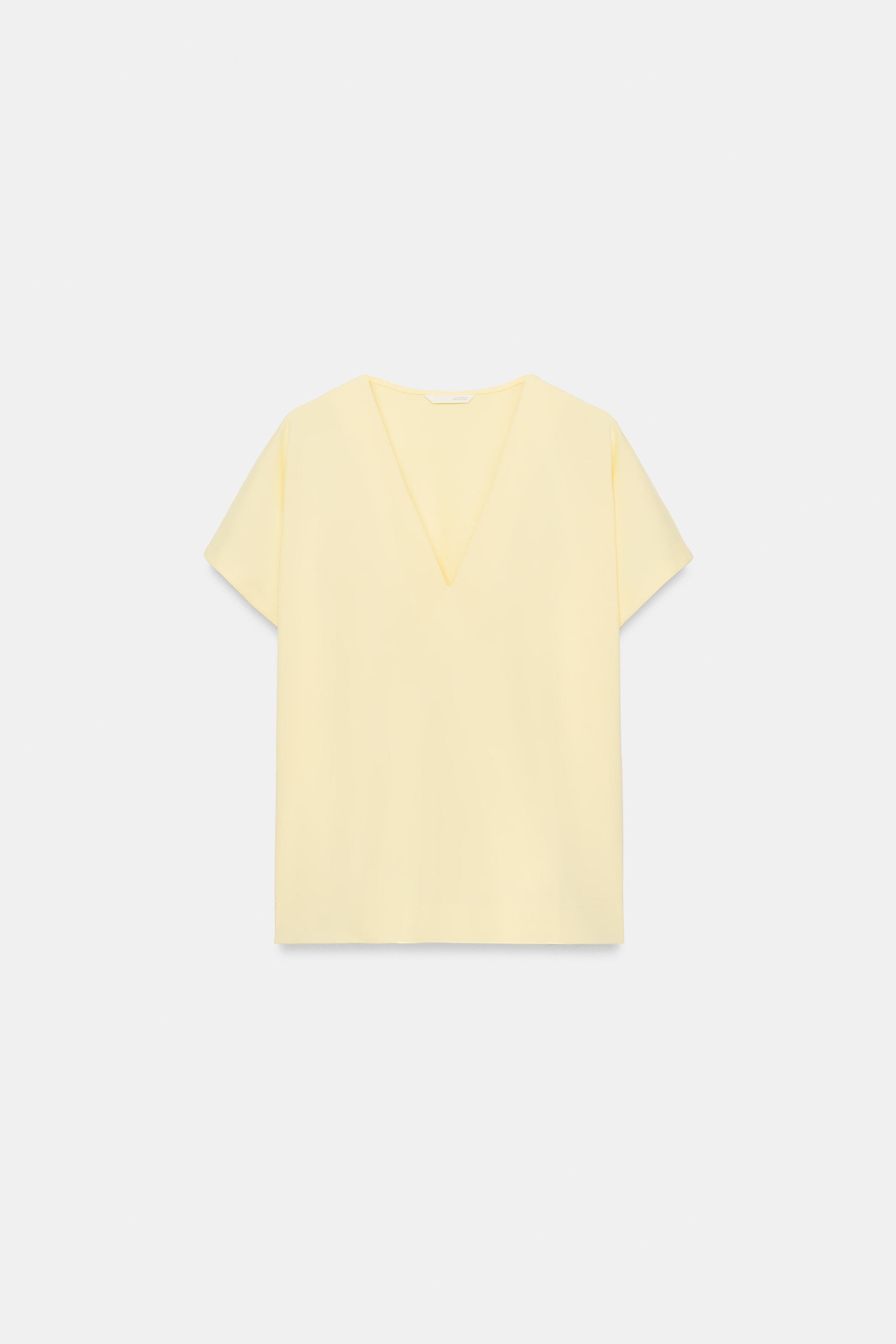 Zara V YAKA T-SHIRT görsel 5