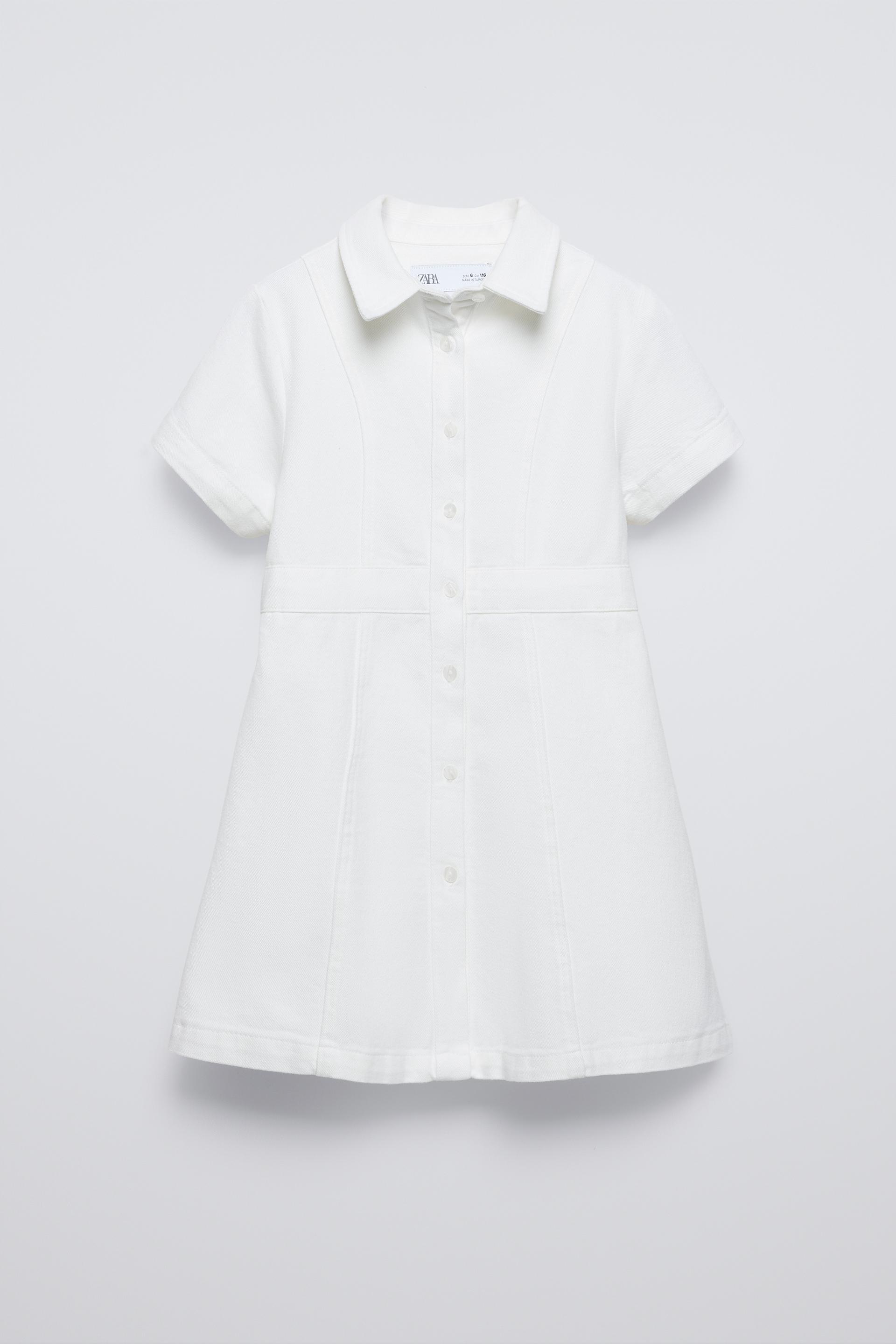 Zara white collar shops dress