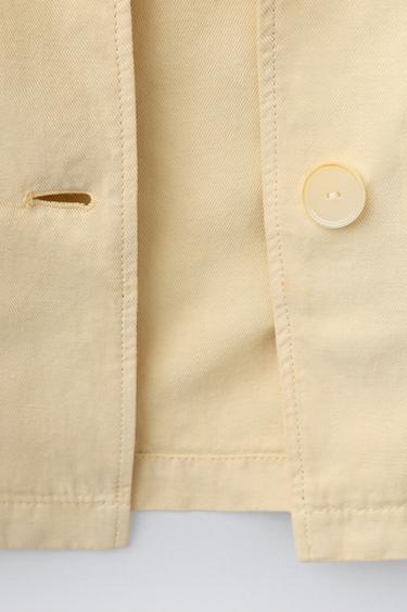 BLOUSON EN COTON ET LIN - Jaune clair de Zara - Image 4