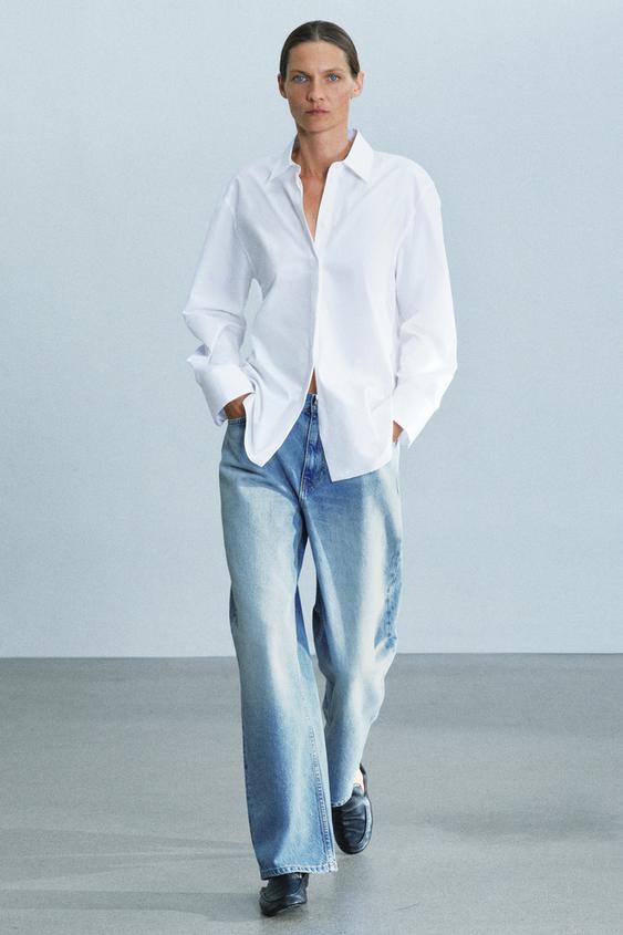 CHEMISE UNIE EN POPELINE ZW COLLECTION - Blanc de Zara - Image 0