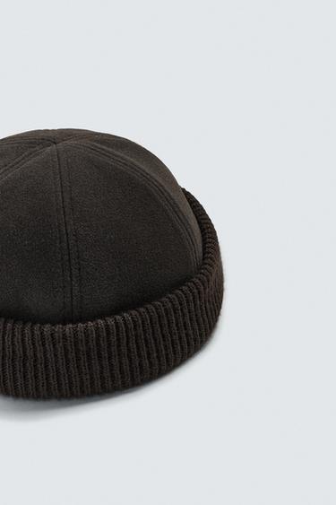 CONTRAST FLANNEL SHORT HAT - Brown by Zara - Image 3