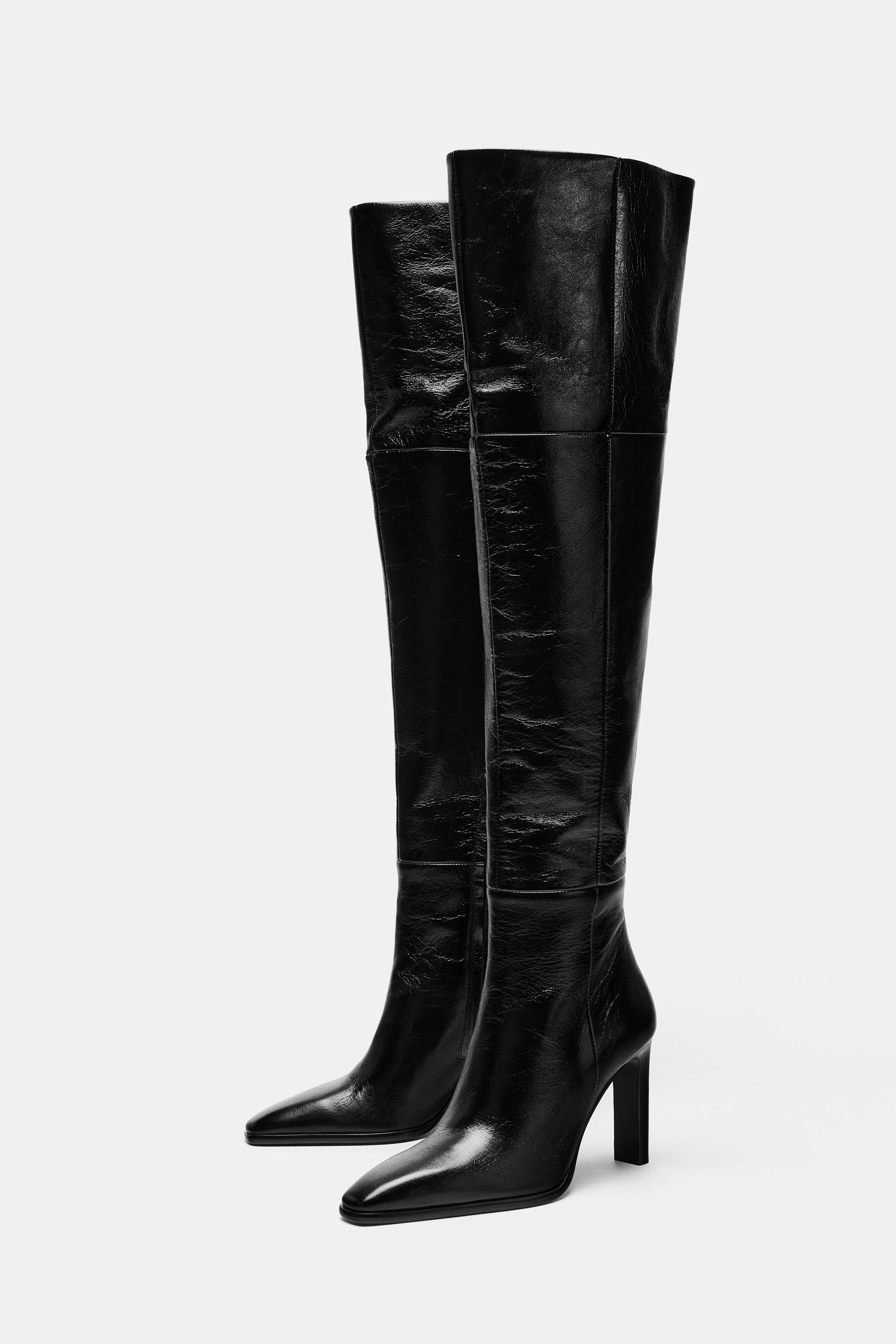 EXTRA TALL HEELED LEATHER BOOTS LIMITED EDITION