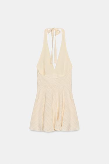 RUSTIC HALTER NECK MINI DRESS - Mid-ecru by Zara - Image 6