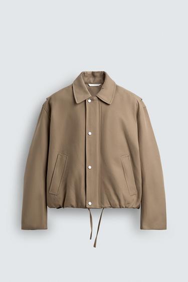 CROPPED FIT PADDED JACKET - camel by Zara