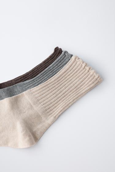 3-PACK OF LONG WAVE SOCKS - camel by Zara - Image 1