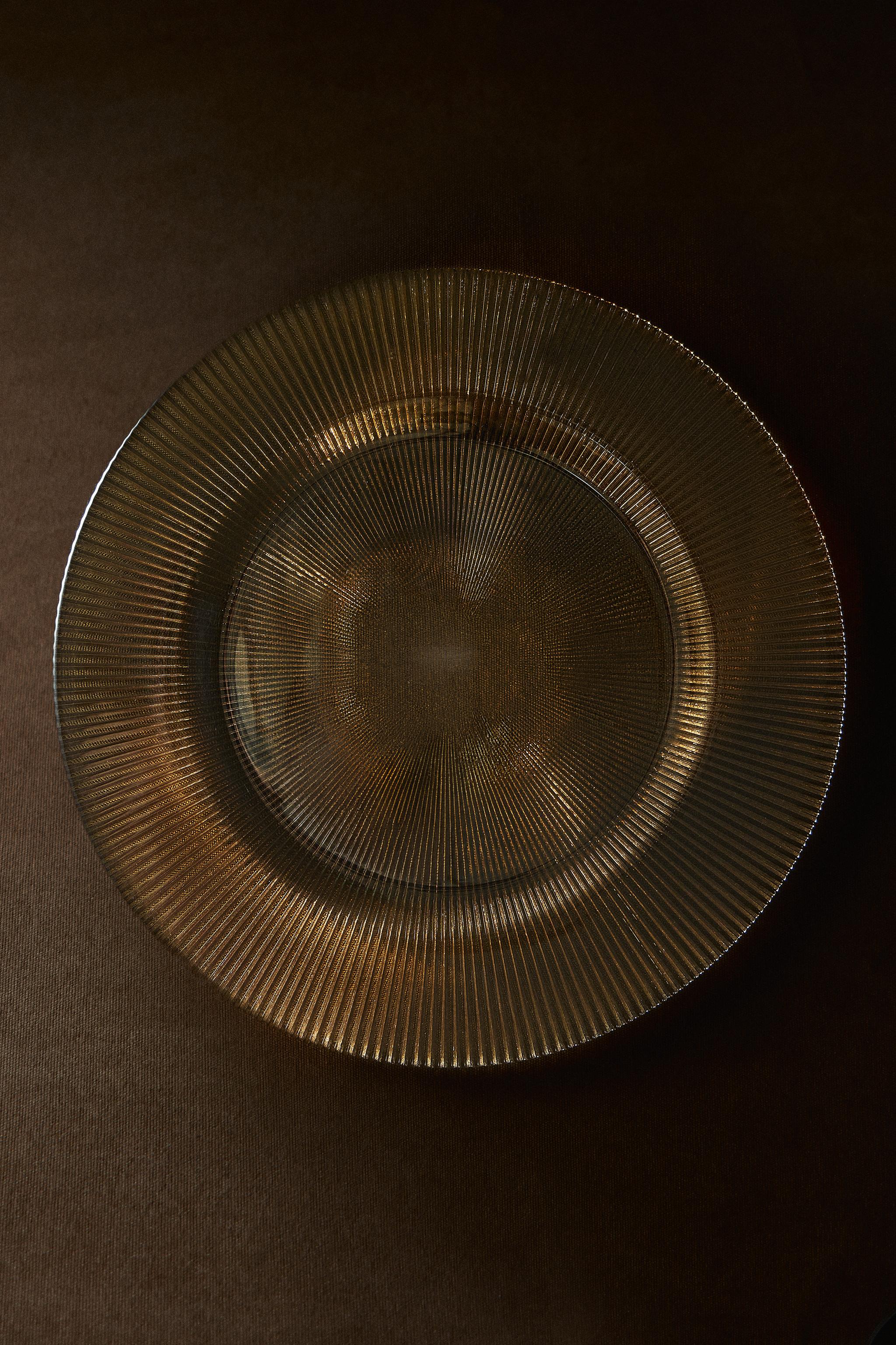CHRISTMAS STRIPED GLASS SERVICE PLATE