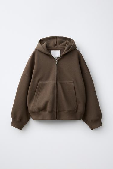 Sudadera con capucha de felpa con cierre