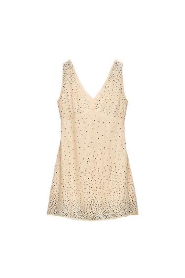 ZW COLLECTION SHORT DRESS WITH RHINESTONES