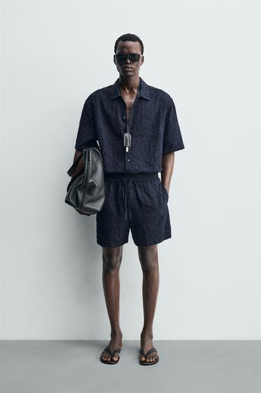 BERMUDA JACQUARD TEXTURA - Marino de Zara - Imagen 0