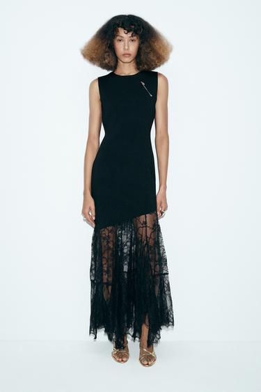 COMBINED KNIT DRESS - Black by Zara