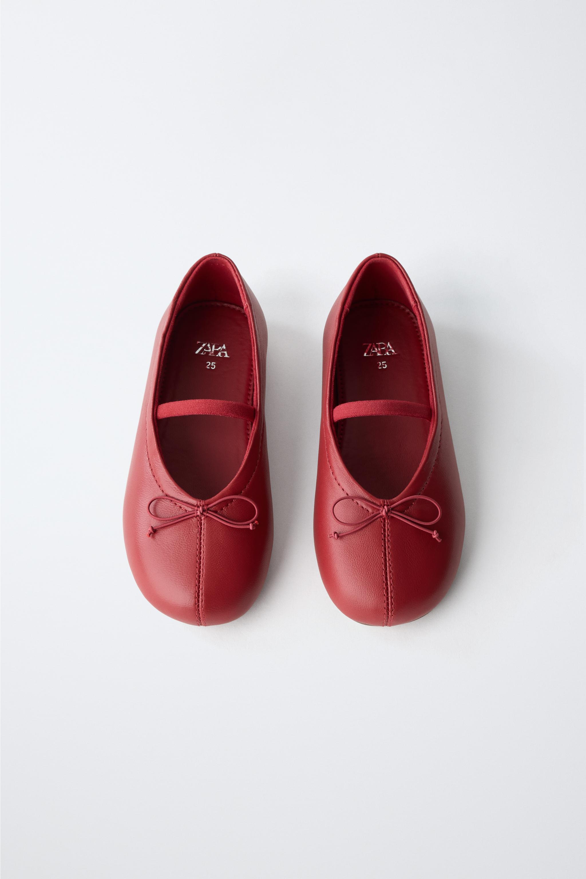 レザーリボンバレエシューズ - レッド | ZARA Japan / 日本