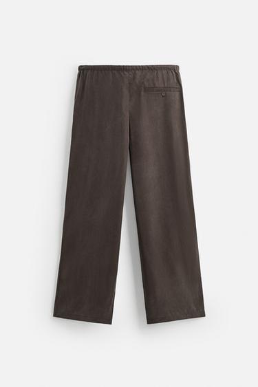 PANTALON FLUIDE COUPE DÉCONTRACTÉE - Chocolat de Zara - Image 6
