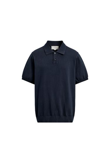 REGULAR FIT KNIT POLO SHIRT - Dark navy by Zara