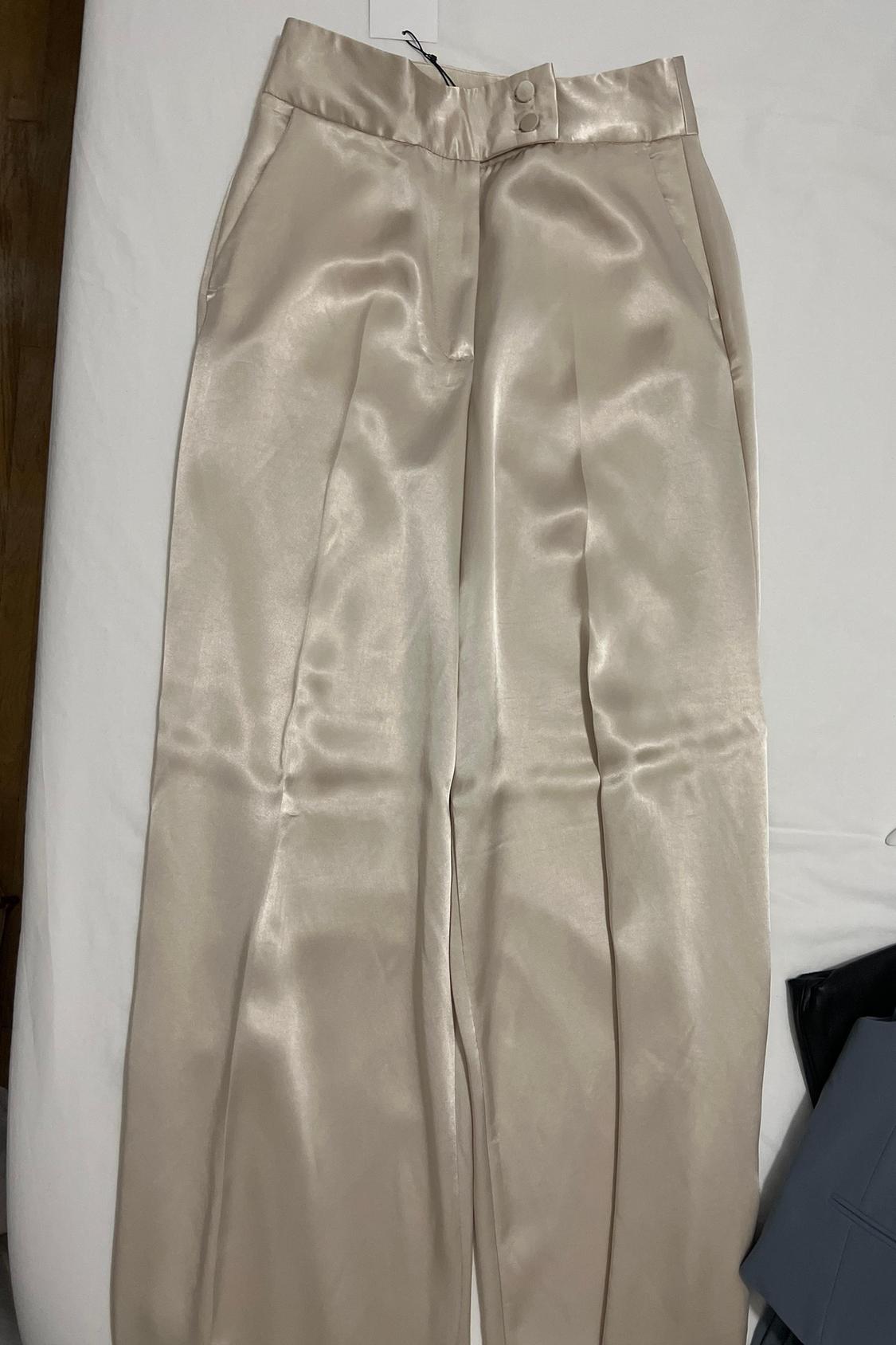 SATIN-FINISH PALAZZO TROUSERS