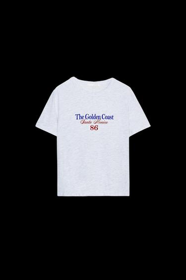 SLOGAN T-SHIRT - Grey marl by Zara