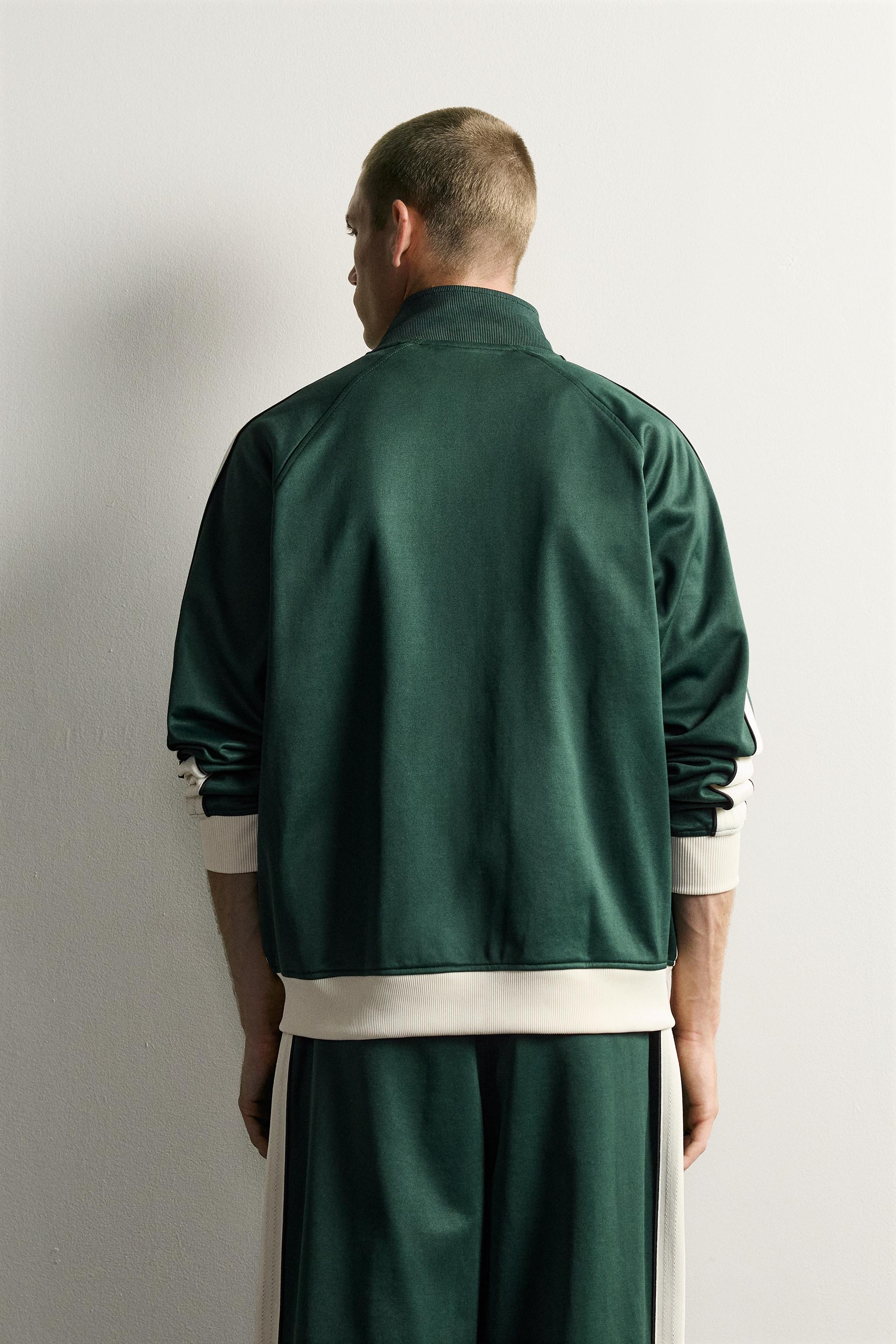 Zara Retro Kontrast Şeritli Eşofman Ceketi görsel 3