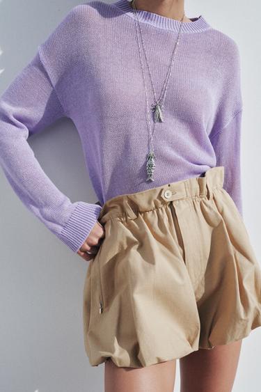 STRAIGHT PLAIN KNIT SWEATER - Lilac by Zara