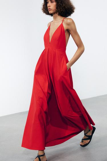 Zara OPEN BACK DRESS ZW COLLECTION - Red