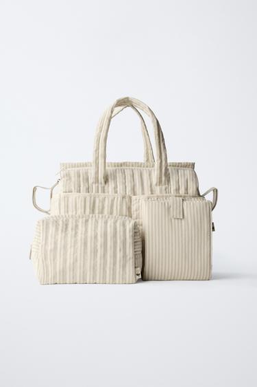 STRIPED MATERNITY BAG - Camel Brown by Zara - Image 6