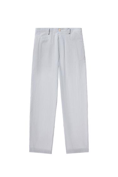SEERSUCKER TROUSERS - striped by Zara