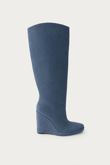 BOTTES À TALONS COMPENSÉS MARISA BERENSON X ZARA - Bleu jean de Zara - Image 1