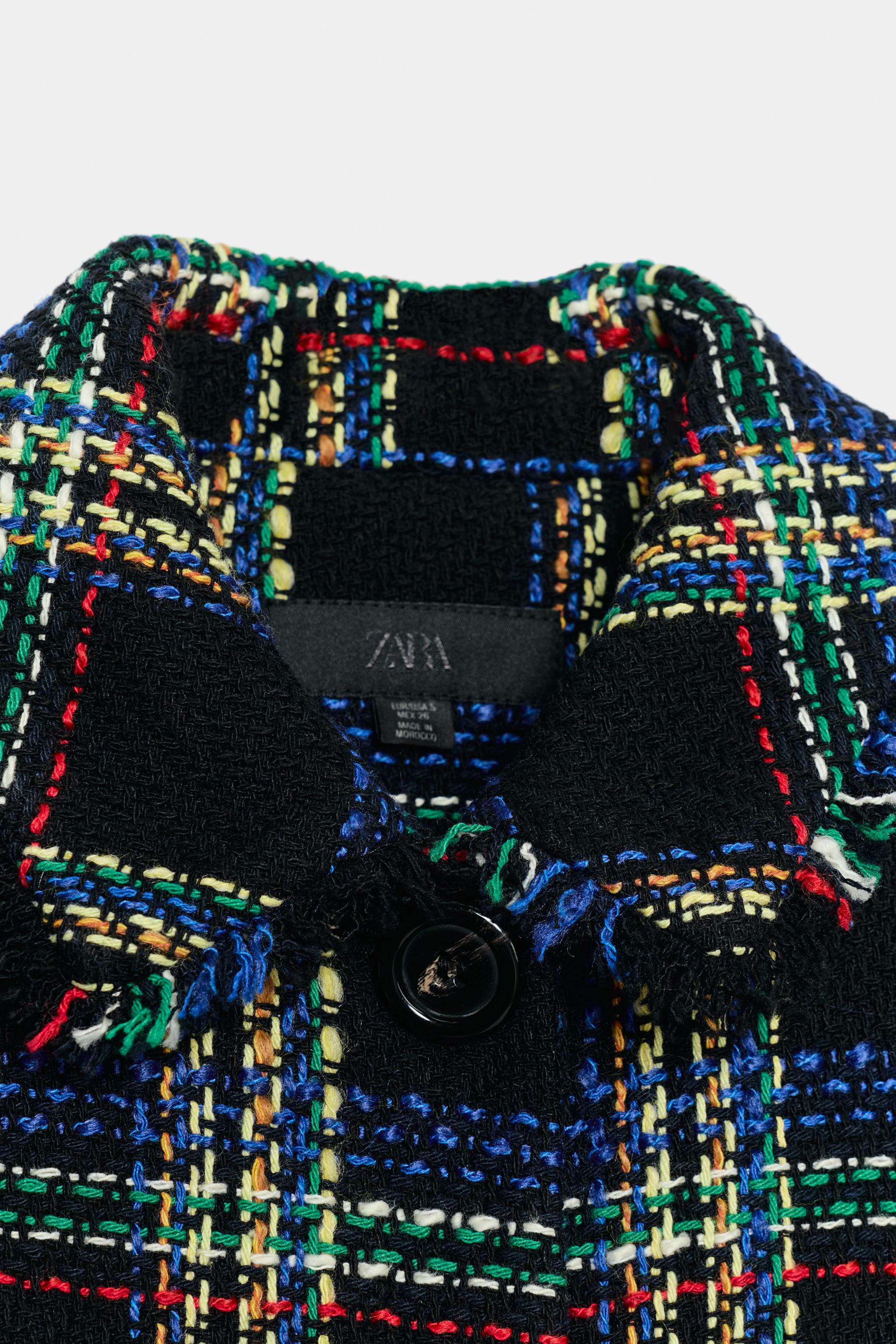 チェック柄テクスチャーコート - マルチカラ― | ZARA Japan / 日本