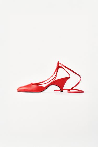 LEATHER HEELS WITH STRAPS WILLY CHAVARRIA X ZARA - Red by Zara - Image 3