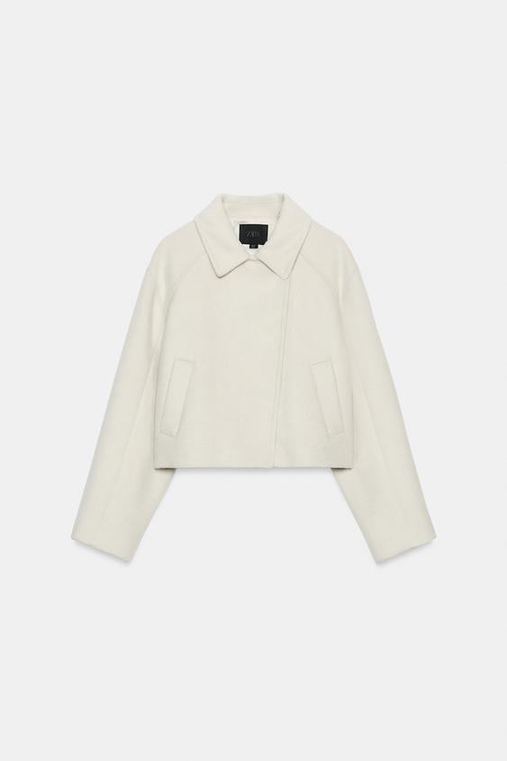 SOFT-TOUCH PLEATED JACKET - Ecru by Zara - Image 0
