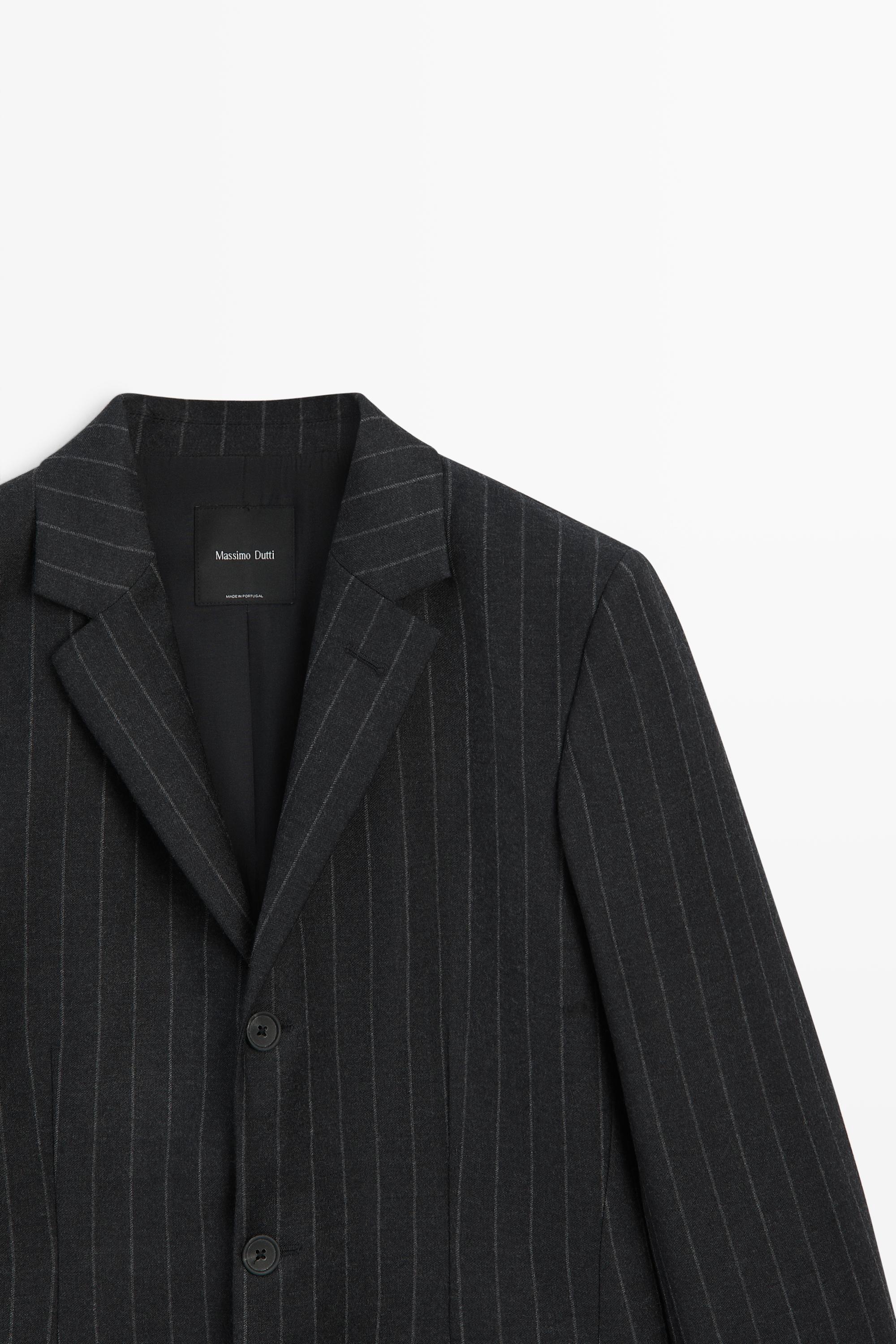 Veste droite à rayures tennis 100 % laine