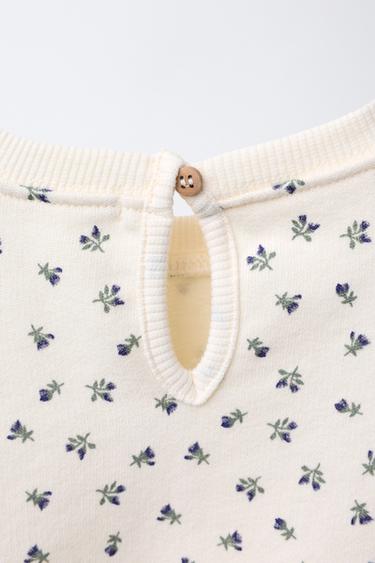 PRINTED SWEATSHIRT - Ecru / Blue by Zara - Image 3