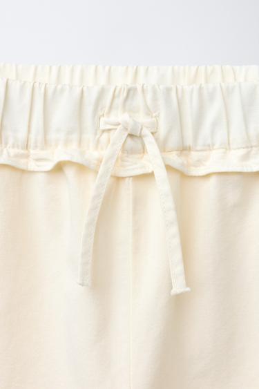 CROCHET FLOWER RUFFLE TROUSERS - Ecru by Zara - Image 2