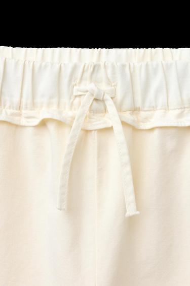 CROCHET FLOWER RUFFLE TROUSERS - Ecru by Zara