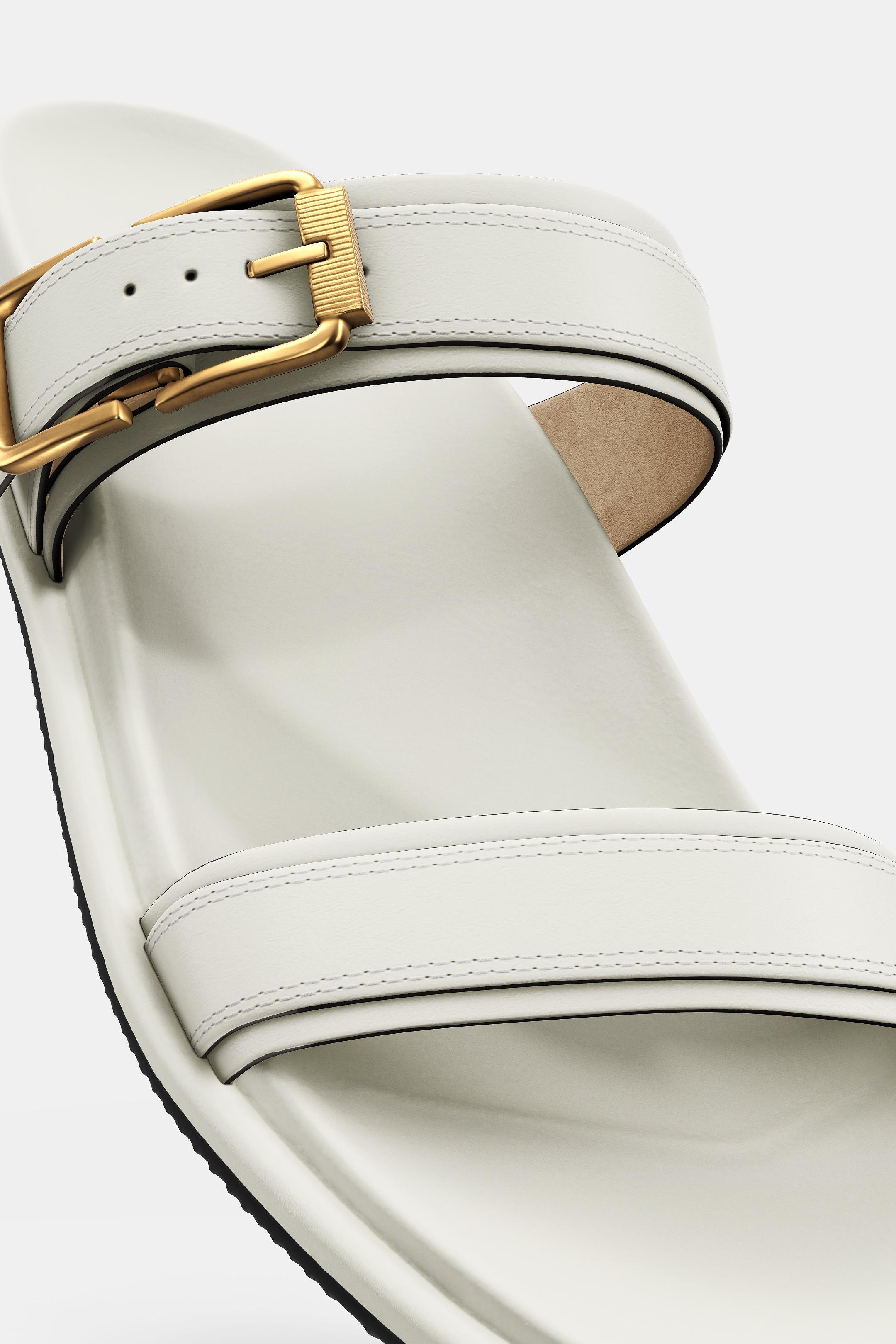 Zara BUCKLE SANDALS - Off White