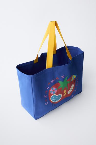 SAC SHOPPER IMPRIMÉ CASA LAWA X ZARA KIDS - Bleu de Zara - Image 3