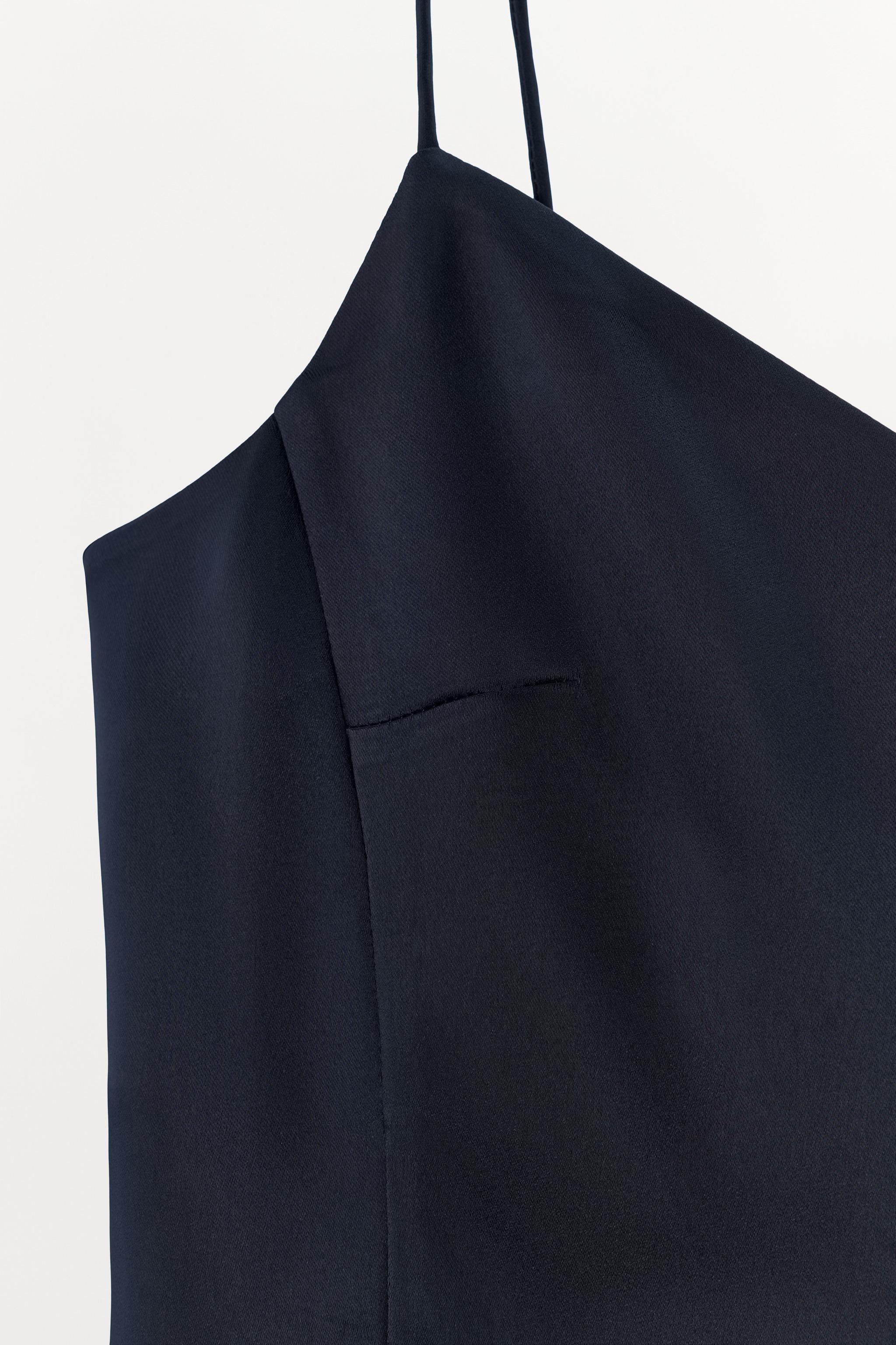 Zara - Satin Effect Mini Dress - Blue / Navy - L - Woman Zara - Satin Effect Mini Dress - Blue / Navy - L - Woman